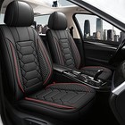 Leather Car Seat Covers Full Set  Waterproof Faux Leather Full Set Black red