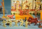 1952 Marx Tv Super Circus 45  Toy Playset Figures   Accessories Tin Sideshow