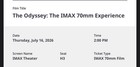 The Odyssey 70mm Imax Movie Tickets Imax Indianapolis