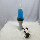 Original Lava Lamp 14    Silver Schylling Blue Liquid Yellow Orange Wax Psychedeli