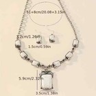 3pc Boho Jewelry Set Silver Plated  Necklace   Earrings Fashionable Women Gif