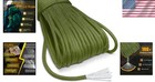 Outdoor Paracord Rope 1000lb 12 Strand Stronger Than 550 Parachute Cord Army Gre