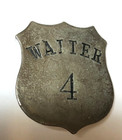 Railroad Railway Train Waiter Badge Pin Vintage Metal 1 5 