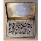 Antique 19th Century Rare Swiss Engraved Landscape Silver Vinaigrette