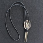 Vtg Navajo Signed T  Singer Sterling Silver Bolo Tie Black Matrix Turquoise 30g