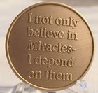 Expect Miracles Medallion Coin Chip Bronze Recovery Aa Na Alcoholics Anonymous