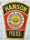 Massachusetts  Hanson Police Dept Patch