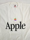 Nos Vintage Apple T Shirt White Tee Old Stock Mens L Usa Fruit Of The Loom