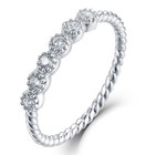 Sterling Silver Skinny 6-stone Cz Knuckle Midi Band Ring Women Size 3-15 S4189