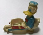 Vtg 50s-60s Disney Donald Duck Walker Wheel Barrel  Hard Plastic Toy Hong Kong