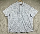 Huk Fishing S s Button Down Shirt Men   s 3xl All Over Fish Print Mahi Aop Stretch