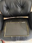Vintage Mid Century Kyes Moire Glaze Handmade Brass   Enamel Large Tray  1960s