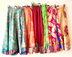 Indian Vintage Silk Sari Wrap Long Boho Skirt Women Beach Bohemian Wholesale Lot