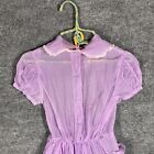 Vintage 40s 50s Girls Dress Small Size Nylon Sheer Purple Lavendar Lace