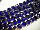25 Cobalt Blue And Silver Cathedral Czech Glass 6mm Beads 
