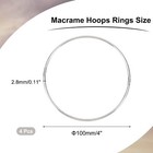 4 Pcs Dream Catcher Rings metal Floral Hoops 4 Inch Macrame Hoops Ring silver
