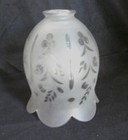 Antique 2 5  Fitter Hand Cut Glass Gas Lamp Shade Floral Design