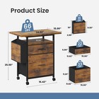 Rolling Mobile File Cabinet W 2 Drawers open Storage Shelf Office Printer Stand