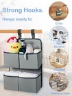 Hanging Diaper Organizer For Crib   Playard - Holds 80  Diapers  4 Pockets  Gray