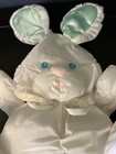Vintage 1988 Fisher Price Puffalump White Bunny 12  Baby Rattle Plush Toy Rabbit