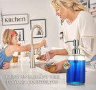 16oz Cylinder Glass Soap Dispenser With Rust Proof Stainless Steel Pump  Refilla