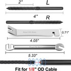 100 Pack Black T316 Stainless Steel Left right Handed Thread Swage Lag Screws   