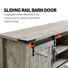 Okd Farmhouse Console Entryway Table With Sliding Barn Doors  Light Rustic Oak