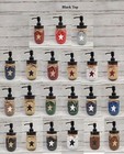 Primitive Crackle Painted W  Star Mason Jar Bathroom Set 5pc Choice Of Color Pip
