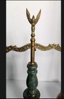 Vintage Balance Scale  Eagle Topper Green Marble And Bronze Import Japan