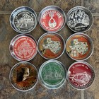 Vtg Tin Souvenir Metal Coasters Lot Of 9 Made In Japan Opryland Cyprus Garden