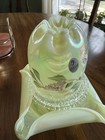 Pristine Fenton Opalescent Hydrangeas On Topaz 3 Pc Fairy Lamp Signed