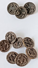 10 Antique Victorian Era Buttons Flower   Triskele Design Metal Shanks Lot
