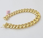 11mm 14k Gold Bracelet Miami Cuban Link 7 - 10 Inch Mens Real 14kt Yellow Gold