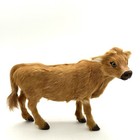 Vintage Real Fur Hair Cow Figurine 6 X 9 Inches Farmhouse Country Read