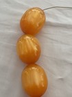 Large Orange Moonglow Lucite Barrel Bead Necklace 24  Vintage Mid Century