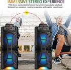 Dual 8  Bluetooth Party Speaker Karaoke Portable Pa System Heavy Bass Tws Led