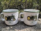 John Deere Camp Mug Cup Model A Tractor Large  Coffee Vintage Set Of 2 