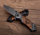Custom Logo Pocket Knife Bulk Order Corporate Promotional Gift Folding Wood Hand