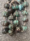 Excellent Chinese Hetian Old Jade Hand Carved  watermelon  Beads Necklace    