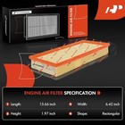  2-pc Engine Air Filter Compatible With Land Rover Discovery  Lr4  Range 