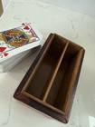 Italian Leather Double Deck Playing Card Box From 1920-1940s