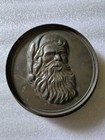 Antique Vintage Christmas Santa Claus Tin Metal Cake Pan Decor Folk Art