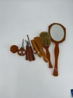 Art Deco Celluloid 9pc Vanity Set With Mirror  Brush  And Manicure Tools