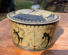 Antique Dusting Powder Freshenette Bonnie B Corp  Ny Rare Dancing Silhouette Tin