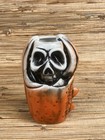 Crab Claw Skull Tiki Mug Orange black Glaze 6  Tall 15 Oz New
