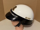Vintage 1970   s Sfpd Police Riot   Motorcycle Helmet Black   White San Francisco