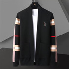 2023 Autumn New Men s Fashion British Style Spliced Colorful Cardigan Knitted Ja