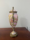 Antique French S  vres Style Hand-painted Porcelain Covered Urn With Ormolu Mount
