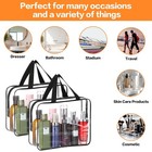 3pc Transparent Pvc Storage Bag Travel Toiletry Bag Cosmetic Toiletry Clear Bag