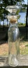 Vtg Mcm Glass Decanter Bottle Cork Stopper Sunburst Approx 11  T